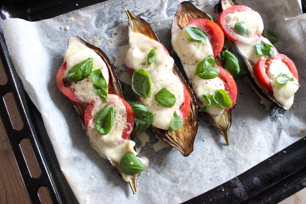 Aubergines uit de oven met mozzarella